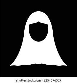 Vector of a beautiful black and white hijab woman with an elegant and luxurious style