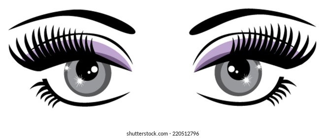 Vector Beautiful Blue Eyes Long Lashes Stock Vector (Royalty Free ...