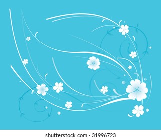 vector beautiful blue flowers