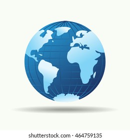 Vector of beautiful blue globe symbol or icon