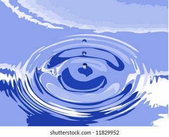 Vector of beautiful blue ripples