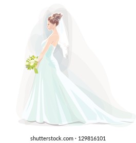 Vector of beautiful bride