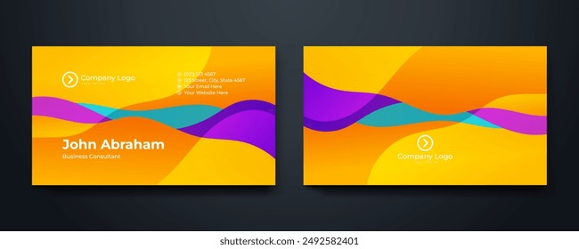 Vector beautiful business card template with colorful in modern style design illustration