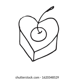 Vector beautiful cake element for valentines day.