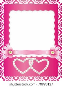 Vector beautiful card with hearts from pearls