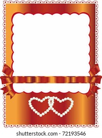 Vector beautiful card with hearts from pearls