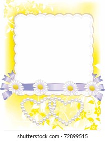 Vector beautiful card with hearts from pearls
