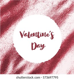 Vector beautiful cards for Valentine's Day, background of pink foil and glitter