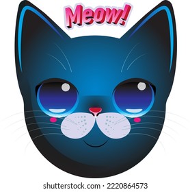 Sehr schöne Katzen Wort miau. Haustier-Katze. Für Druck und Web.