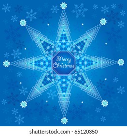 Vector Beautiful christmas star, new year greeting
