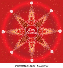 Vector Beautiful christmas star, new year greeting