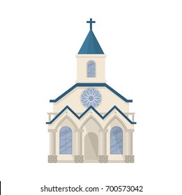 Vector beautiful church isolated on white background.