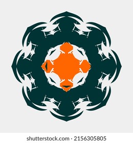 Vektor der schönen Farbkombination mandala Motive für Rahmen oder Hochzeiten