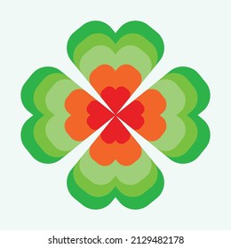 Vector Hermoso Diseño Floral De Contorno Colorido