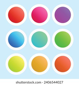 Vector beautiful colorful circles set on blue background.