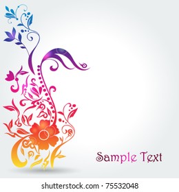 Vector beautiful, colorful floral background illustration