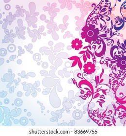 Vector beautiful colorful floral background illustration