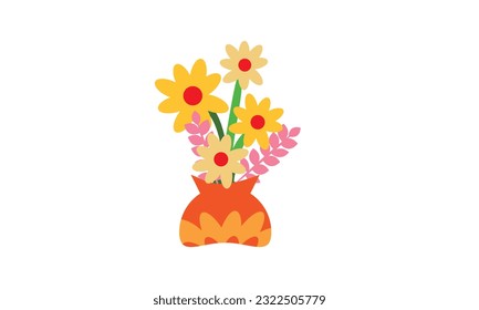 Vector of beautiful colorful flowers for decoration.