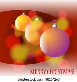 Vector beautiful, colorful, glittering Christmas ornaments