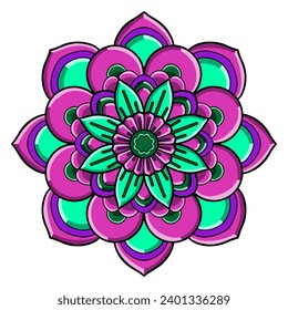 diseño de mandala de colores hermosos vectoriales