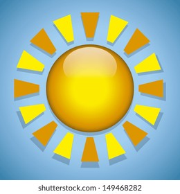 Vector beautiful colorful stylish sun icon