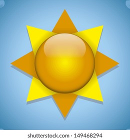 Vector beautiful colorful stylish sun icon