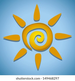 Vector beautiful colorful stylish sun icon