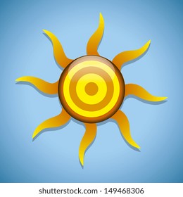 Vector beautiful colorful stylish sun icon