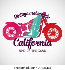 vector beautiful colorful vintage bike design element, t-shirt design, graphic design, logo