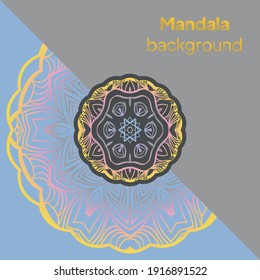Vector Hermosa Flor De Contorno Mandala. Ilustración del vector