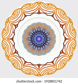 Vector Beautiful Contour Flower Mandala. Vector illustration