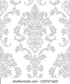 Vector beautiful damask pattern. Royal pattern with floral ornament. Seamless wallpaper with a damask pattern. Vector illustration.