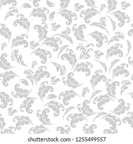 Vector beautiful damask pattern. Royal pattern with floral ornament. Seamless wallpaper with a damask pattern. Vector illustration.