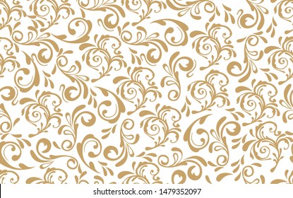 Vector beautiful damask pattern. Royal pattern with floral ornament. Seamless wallpaper with a damask pattern.