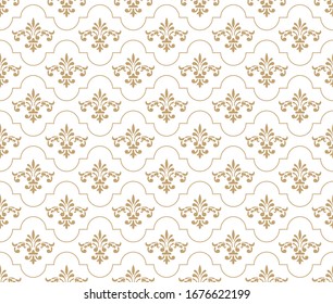 Vector beautiful damask pattern. Royal pattern with floral ornament. Seamless wallpaper with a damask pattern. Vector illustration.