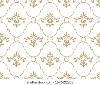 Vector beautiful damask pattern. Royal pattern with floral ornament. Seamless wallpaper with a damask pattern. Vector illustration.