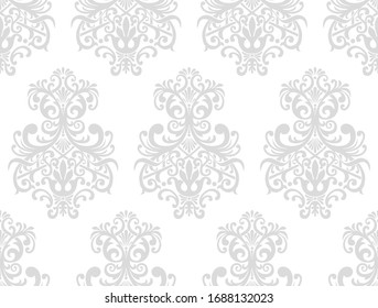 Vector beautiful damask pattern. Royal pattern with floral ornament. Seamless wallpaper with a damask pattern. Vector illustration.