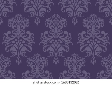 Vector beautiful damask pattern. Royal pattern with floral ornament. Seamless wallpaper with a damask pattern. Vector illustration.