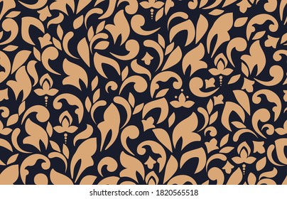 Vector beautiful damask pattern. Royal pattern with floral ornament. Seamless wallpaper with a damask pattern.