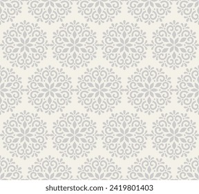 Vector beautiful damask pattern. Royal pattern with floral ornament. Seamless wallpaper with a damask pattern. Vector illustration.