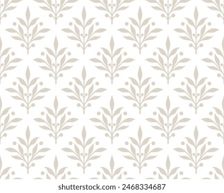 Vector beautiful damask pattern. Royal pattern with floral ornament. Seamless wallpaper with a damask pattern. Vector illustration.