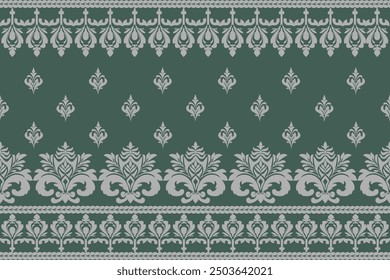 Vector beautiful damask pattern. Royal pattern with floral ornament. Seamless wallpaper with a damask pattern. Vector illustration.