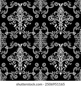 Vector beautiful damask pattern. Royal pattern with floral ornament. Seamless wallpaper with a damask pattern. Vector illustration. Vector damask pattern,damask ornament for wallpapers, textile, wrapp