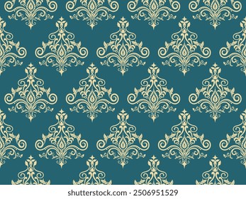 Vector beautiful damask pattern. Royal pattern with floral ornament. Seamless wallpaper with a damask pattern. Vector illustration. Vector damask pattern,damask ornament for wallpapers, textile, wrapp