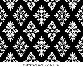 Vector beautiful damask pattern. Royal pattern with floral ornament. Seamless wallpaper with a damask pattern. Vector illustration. Vector damask pattern,damask ornament for wallpapers, textile, wrapp