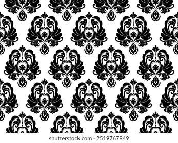 Vector beautiful damask pattern. Royal pattern with floral ornament. Seamless wallpaper with a damask pattern. Vector illustration. Vector damask pattern,damask ornament for wallpapers, textile, wrapp