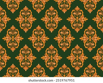 Vector beautiful damask pattern. Royal pattern with floral ornament. Seamless wallpaper with a damask pattern. Vector illustration. Vector damask pattern,damask ornament for wallpapers, textile, wrapp