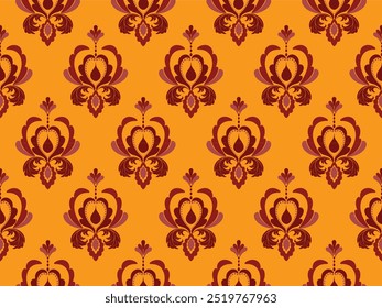 Vector beautiful damask pattern. Royal pattern with floral ornament. Seamless wallpaper with a damask pattern. Vector illustration. Vector damask pattern,damask ornament for wallpapers, textile, wrapp