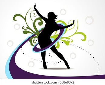 Vector beautiful dancing girl background