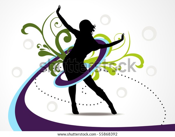Vector Beautiful Dancing Girl Background Stock Vector (Royalty Free ...